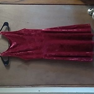 Divided Deep Red Velvet Dress Size 4